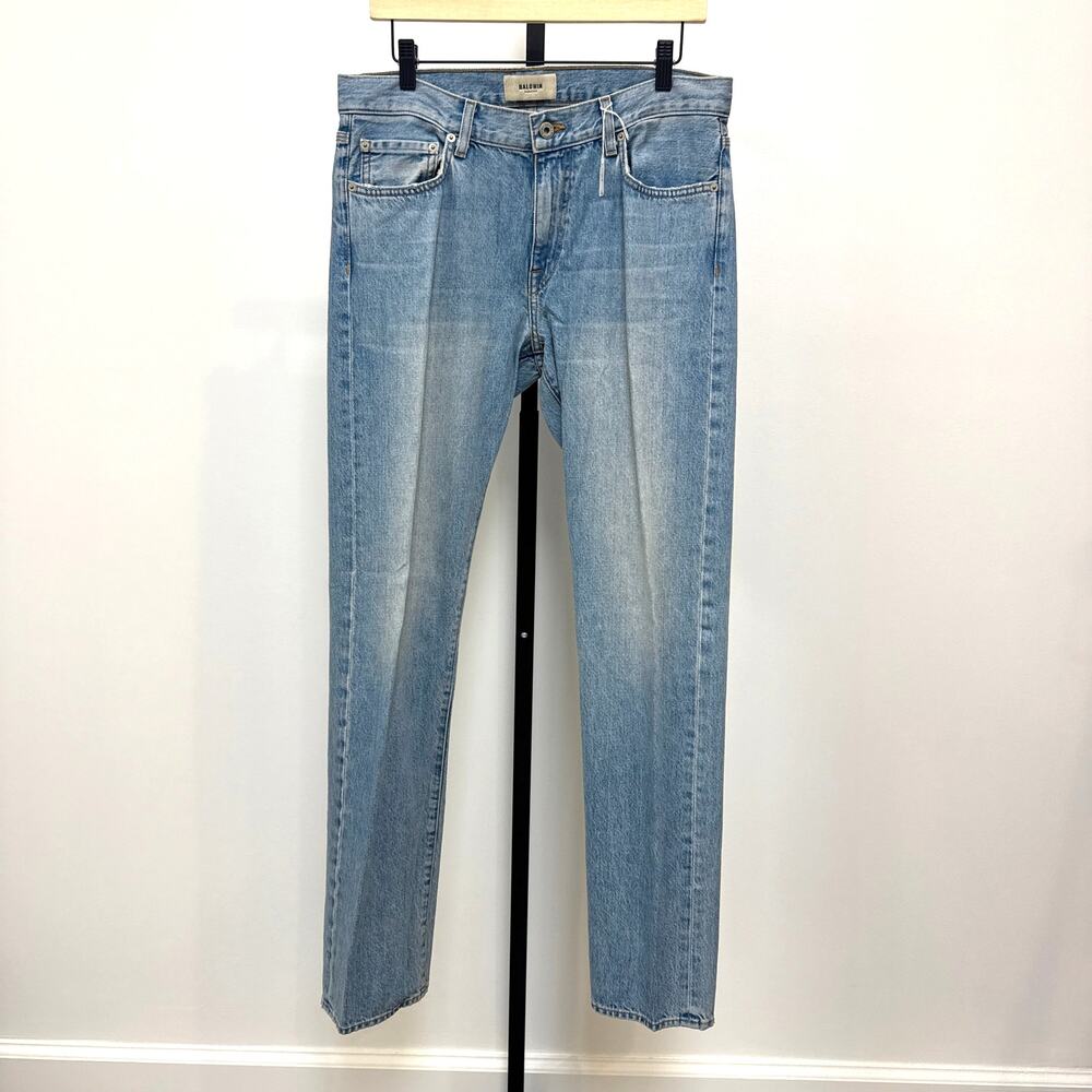BALDWIN Henley Slim Straight Drift Blue Denim Jeans 32 NEW Cotton USA Made